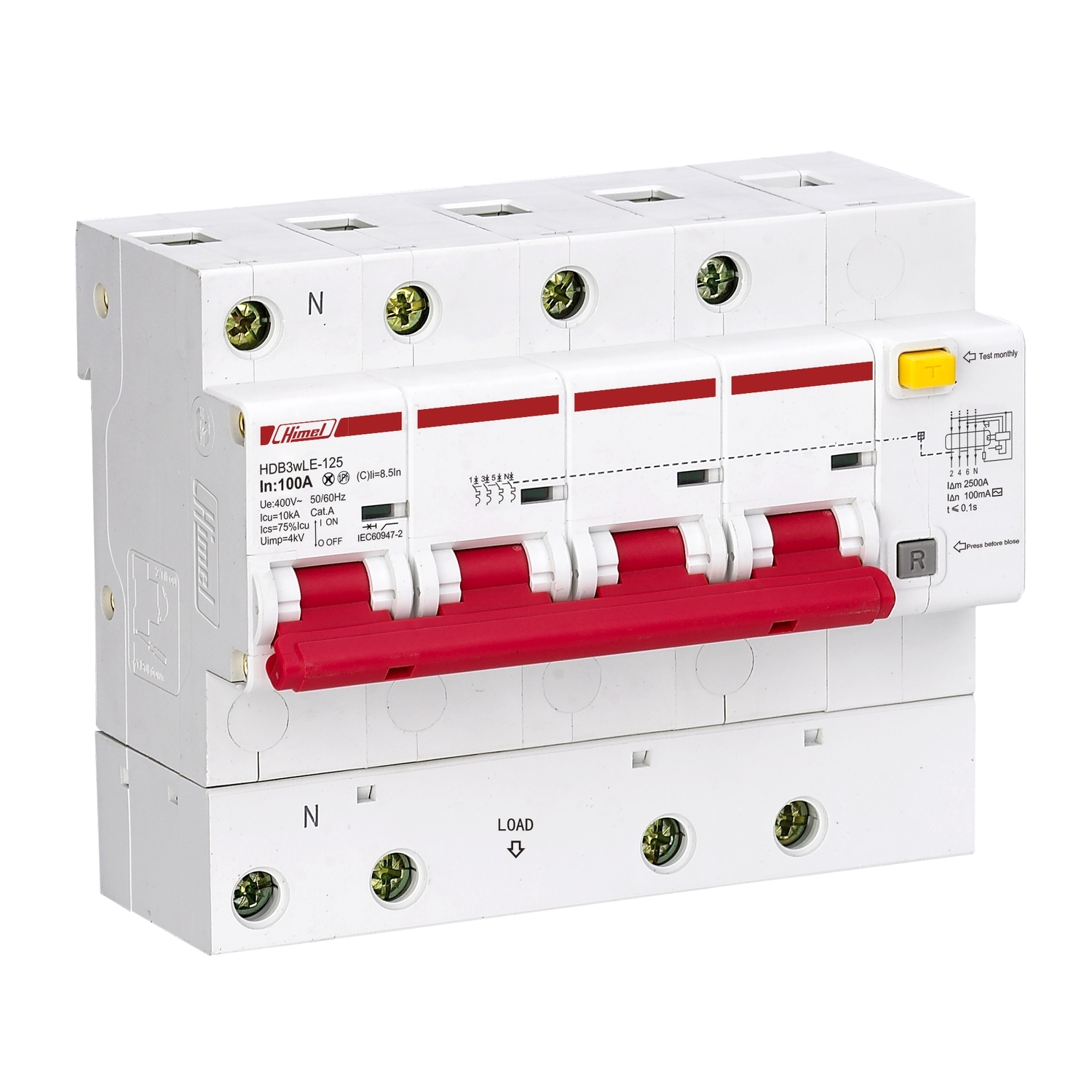 RCBO 3P+N 30mA 10kA (80 ~ 125A) | Promax Electric