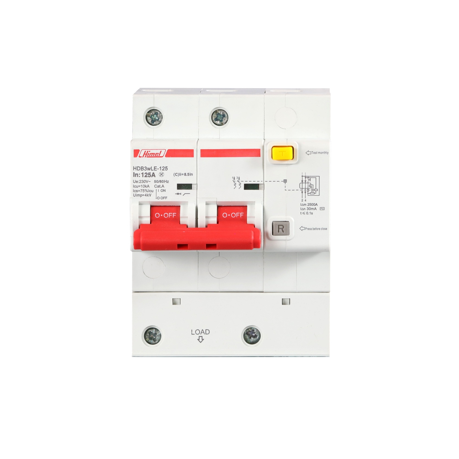 RCBO 2P 30mA 10kA (80 ~ 125A) | Promax Electric