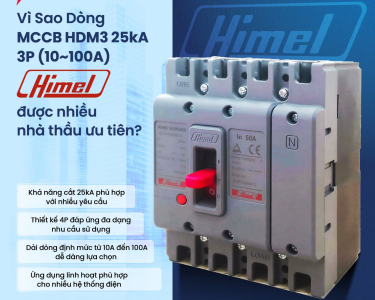 Vì Sao Dòng MCCB HDM3 25kA 3P (10~100A) Himel Được Nhiều Nhà Thầu Ưu Tiên?
