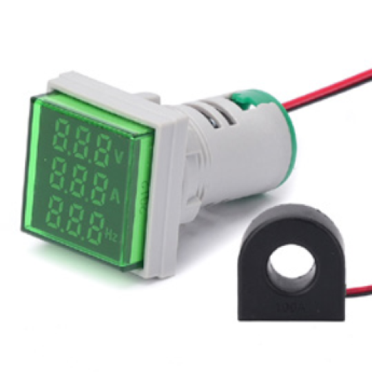 Indicator Voltmeter & Ammeter & Frequency Meter (Square)