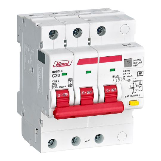RCBO 3P 30mA 6kA (6 ~ 63A)