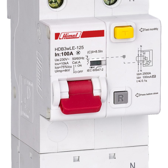 RCBO 1P+N 30mA 10kA (80 ~ 125A)